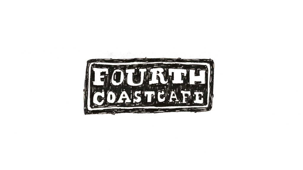 Hand Drawn Logo of Fourth Coast Cafe in Kalamazoo by Drew Bremer