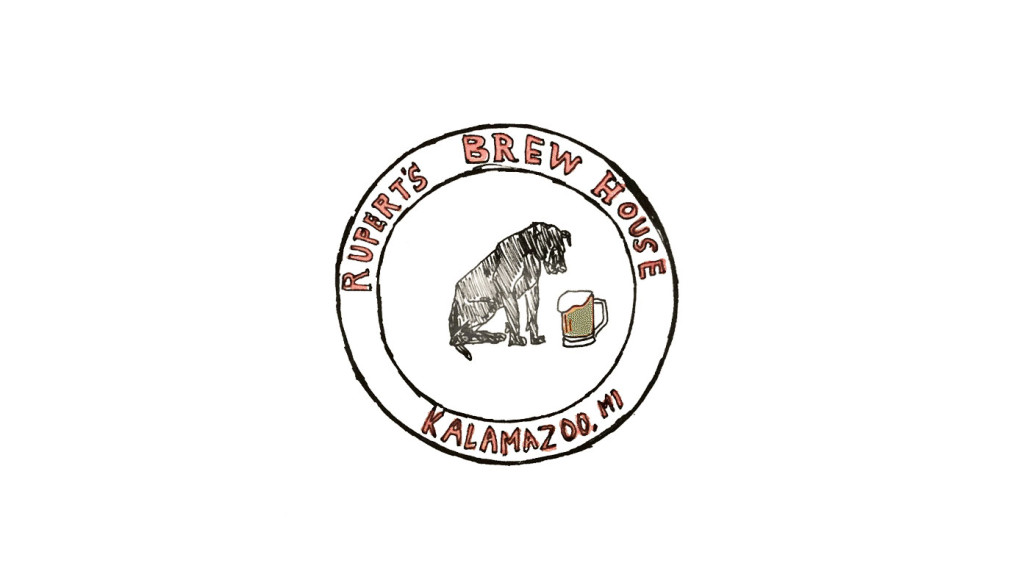Hand Drawn Logo of Rupert's Brew House, Kalamazoo by Drew Bremer