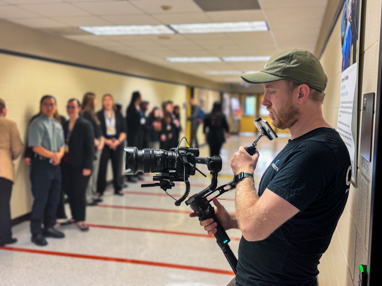 OnCall Content Club Creator filming a live event on a college campus